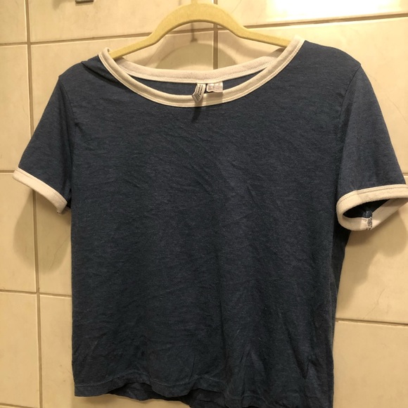 Navy Blue Ringer Tee - Picture 2 of 2